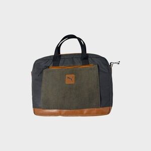 Rare Vintage Puma Laptop Bag – Corduroy Faux Leather Y2K Black Brown Orange